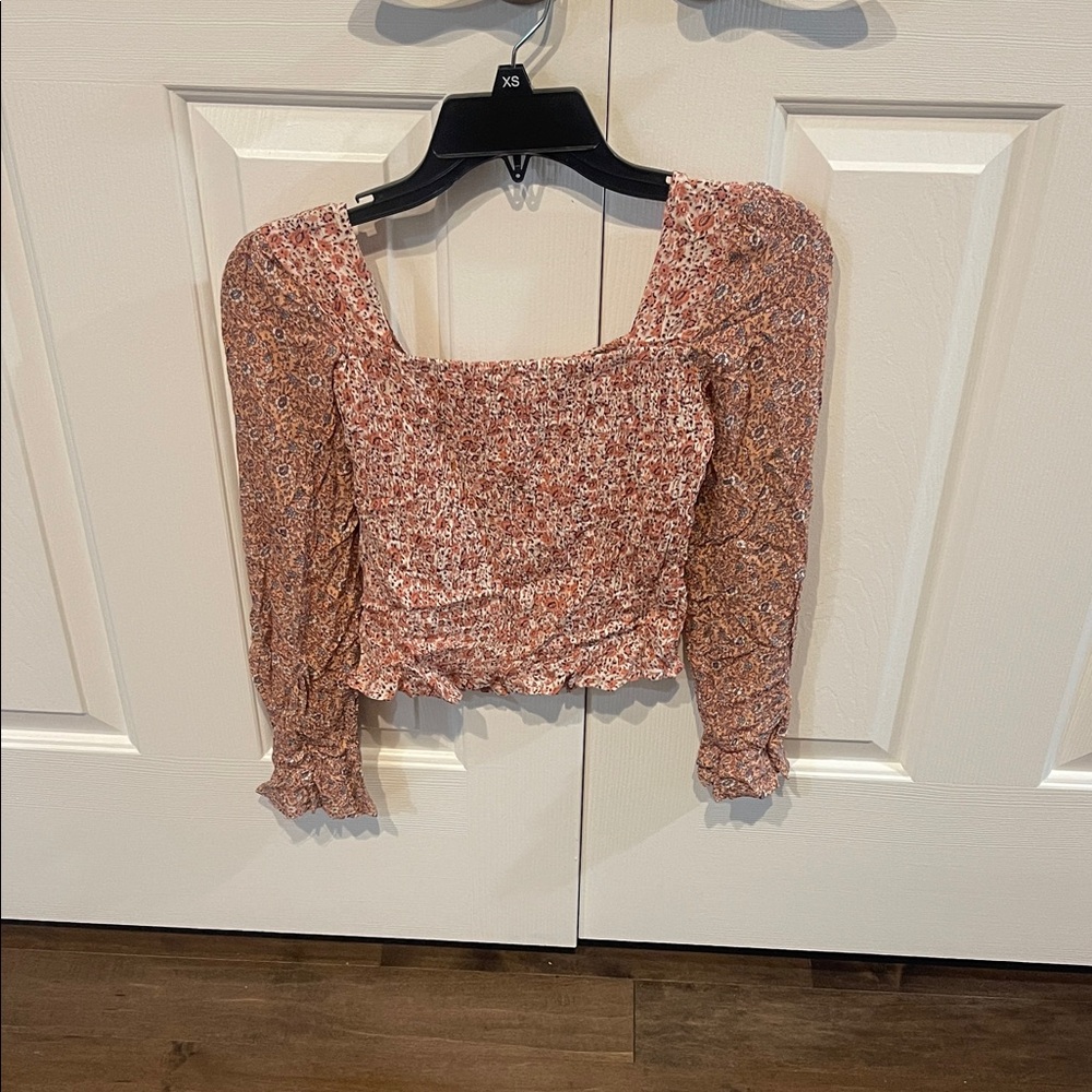 Chic Floral Square Neck Blouse